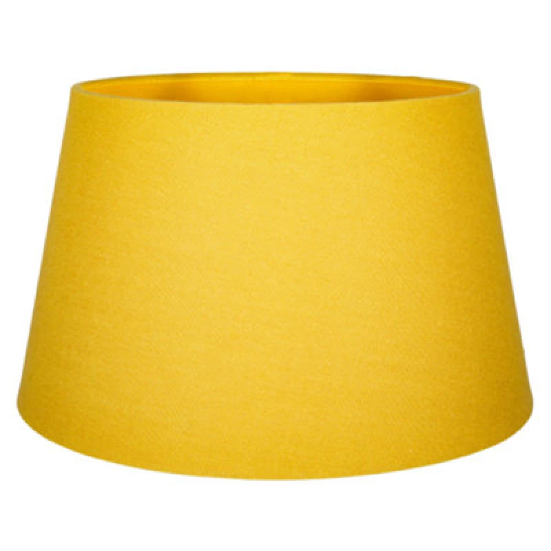 Image of Happy Homewares Traditional 30Cm Mustard Ochre Linen Fabric Drum Table/pendant Shade 60W Maximum