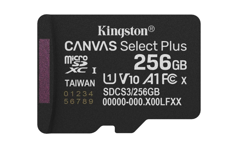 Image of Kingston Technology Kingston Technology 256GB micSDXC Canvas Select Plus Gen3 150R A1 Single Pack w/o ADP SDCS3/256GBSP