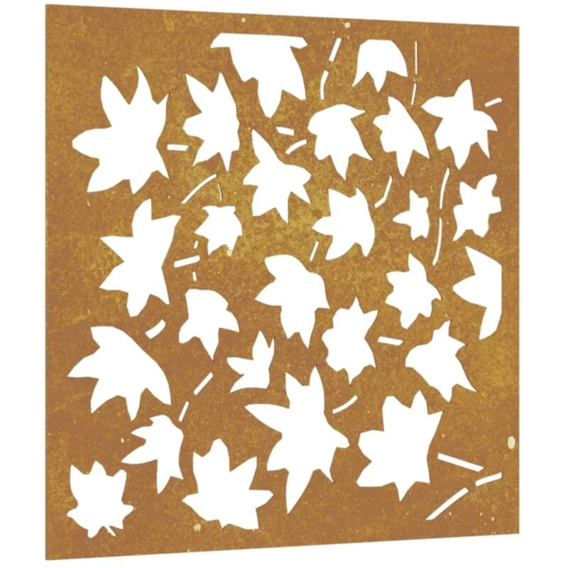 Image of vidaXL Garden Wall Decoration 55x55cm Corten Steel Maple Leaf Design, Brown 824480