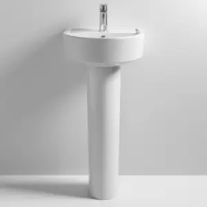 Image of Nuie - Provost Basin and Full Pedestal 420mm Wide - 1 Tap Hole