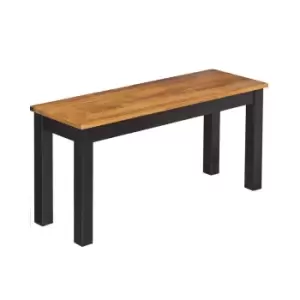 Image of Black Frame Bench with Oiled Wood Top