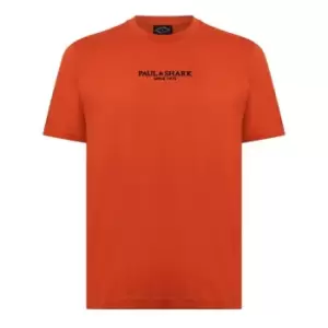 Image of Paul and Shark Organic Logo T-Shirt - Orange