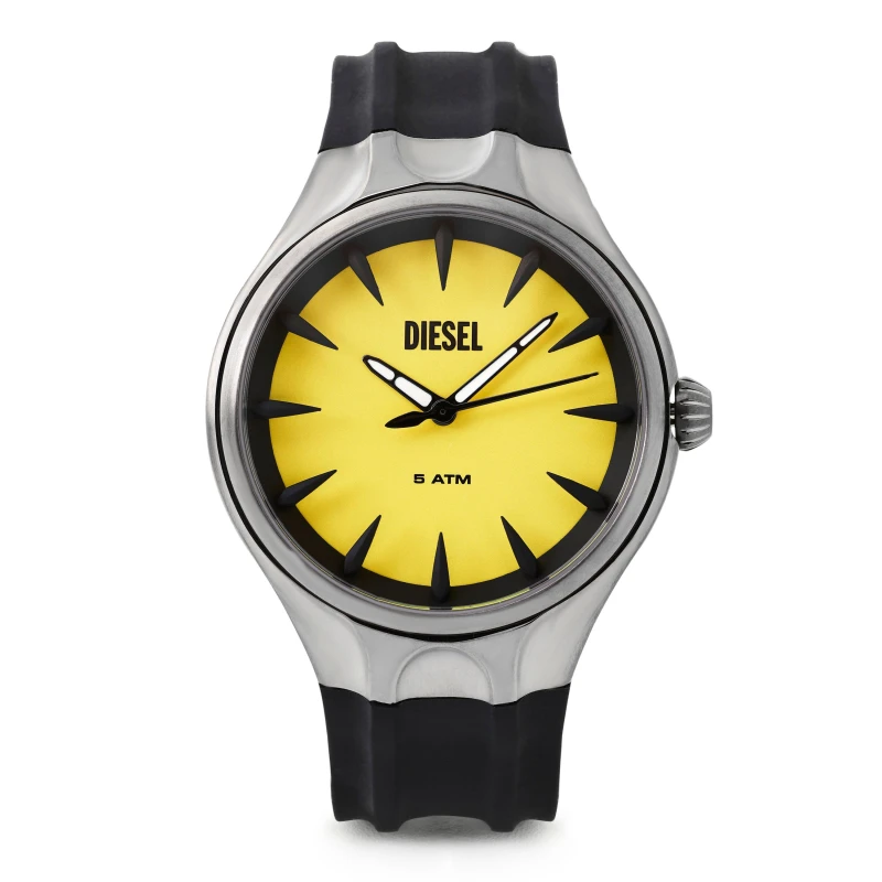 Image of Diesel DZ2201 Mens Vert (44mm) Yellow Dial / Black Silicone Watch