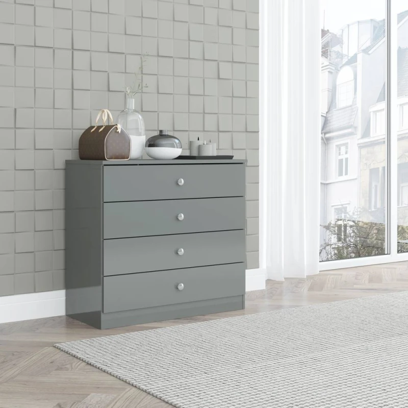 Image of Seconique Denver 4 Drawer Chest in Grey Grey Unisex