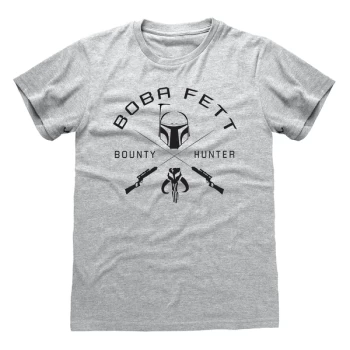 Image of Star Wars - Bounty Hunter Crest Unisex Medium T-Shirt - Grey