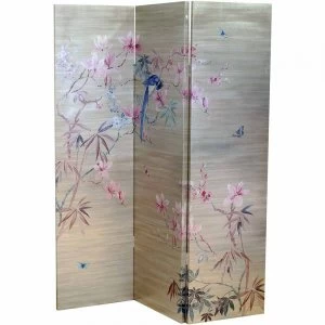 Image of Arthouse Gold Jardin Metallic Canvas Screen Room Divider