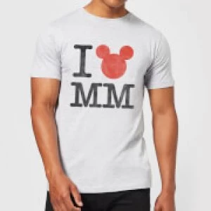 Image of Disney Mickey Mouse I Heart MM T-Shirt - Grey - XXL - Black