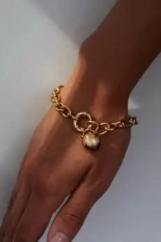 Image of Gold Plated Polished Ball Bracelet