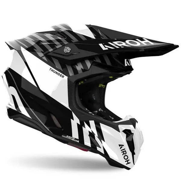 Image of Airoh Twist 3 Thunder Black White Offroad Helmet Size M