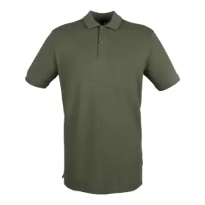 Image of Henbury Mens Modern Fit Cotton Pique Polo Shirt (XL) (Olive)
