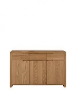 Image of Julian Bowen Newman Curve Ready Assembled Solid Oak And Oak Veneer Sideboard