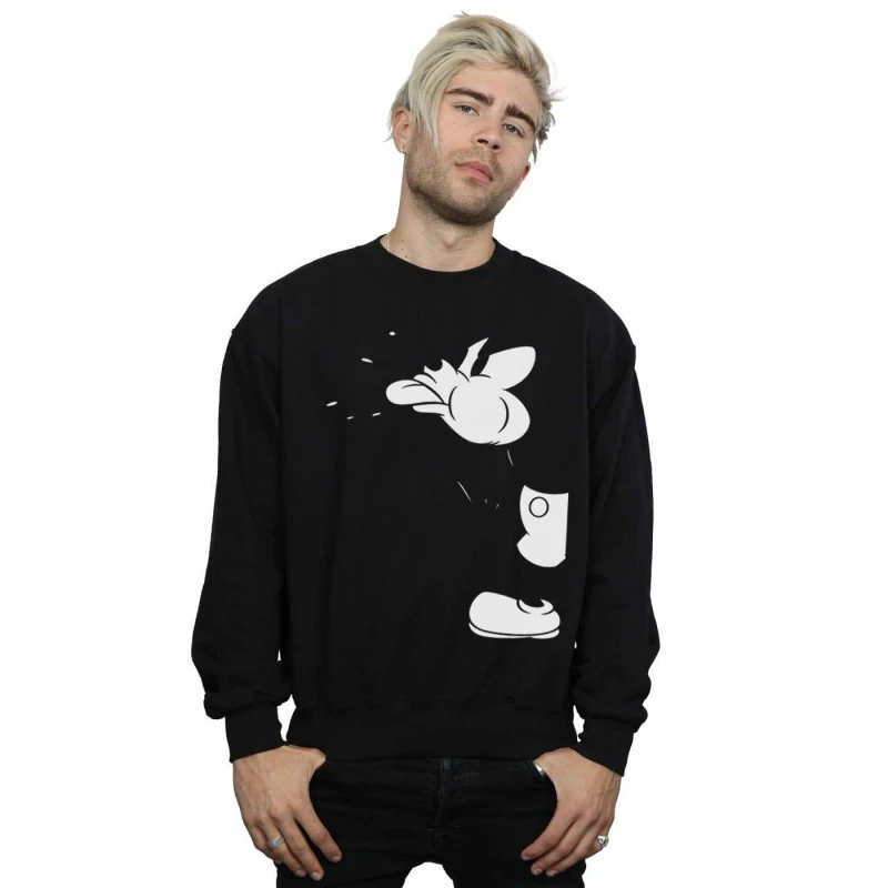 Image of Disney Men Mickey Mouse Cut Sweatshirt in Black Size: Small Black S Male 5059934084971