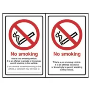 Image of No Smoking In This Vehicle Sign (Double Sided)