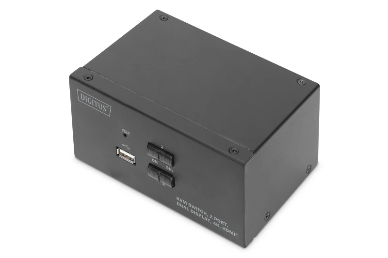 Image of Digitus KVM Switch. 2 Port. Dual Display. 4K. HDMI