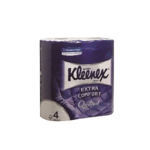 Image of Original Kleenex Comfort Small Toilet Roll 2 ply 4 Rolls of 160 Sheets Pack of 24