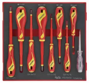 Image of Teng Tools TEDV909N 9 Piece EVA 1,000 Volt Insulated Screwdriver Set