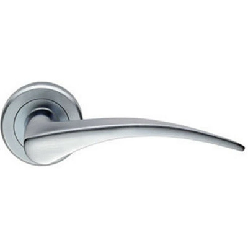 Image of Loops PAIR Arched Tapered Handle on Round Rose Concealed Fix Satin Chrome Multi