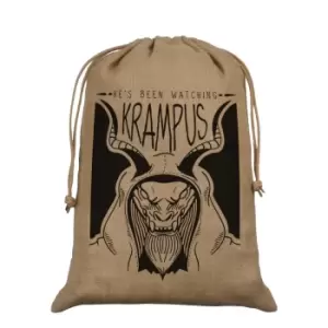 Image of Grindstore Anti Christmas Hessian Krampus Santa Sack (One Size) (Brown/Black)