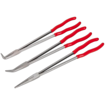 Image of Sealey 3 Piece Long Reach Needle Nose Plier Set