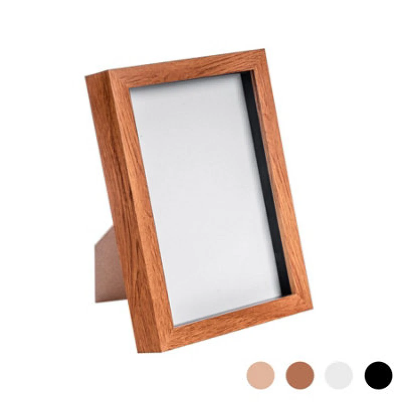 Image of Nicola Spring A5 (6 X 8") Photo Frame - Dark Wood - 3D Photo Frame Picture Frame Box Portrait Display Case (23.5 X 17Cm)