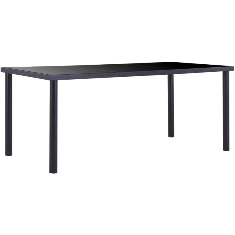 Image of VIDAXL Dining Table Black 180x90x75cm Tempered Glass Vidaxl 281855