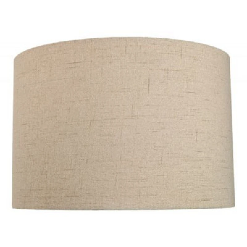 Image of Happy Homewares Contemporary And Sleek Taupe Textured Linen Fabric Drum Lamp Shade 60W Maximum