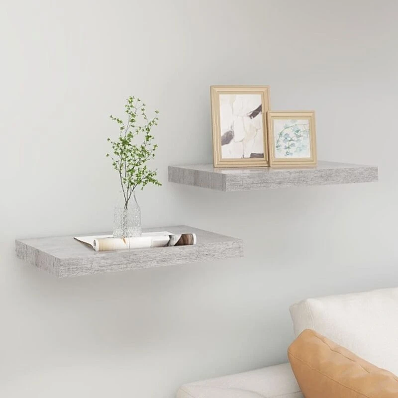 Image of VIDAXL Vidaxl - Floating Wall Shelves 2 pcs Concrete Grey 50x23x3.8cm mdf 8720286416969