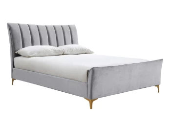 Image of Birlea Clover Velvet Double Bed Frame - Grey
