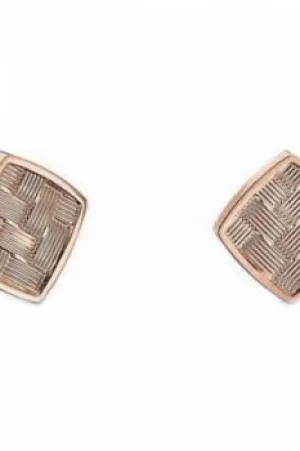 Image of Ladies Tommy Hilfiger Rose Gold Plated Classic Signature Stud Earrings 2700995
