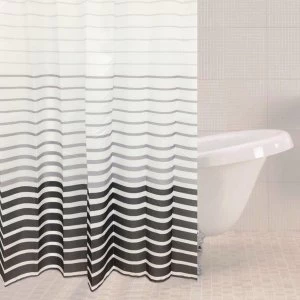 Image of Sabichi Smoke-Stripe Polyester Shower Curtain