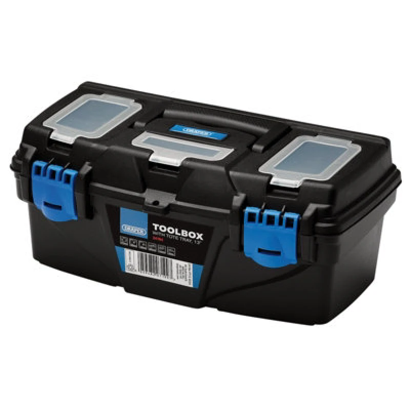 Image of Draper Draper - 13' plastic toolbox with tray Plastic Toolboxes with Tote Tray 24194