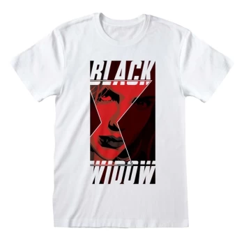 Image of Black Widow Movie - Box Image Unisex Medium T-Shirt - White
