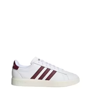 Image of adidas Grand Court Cloudfoam Lifestyle Court Comfort Shoe - Cloud White / Shadow Red / Off