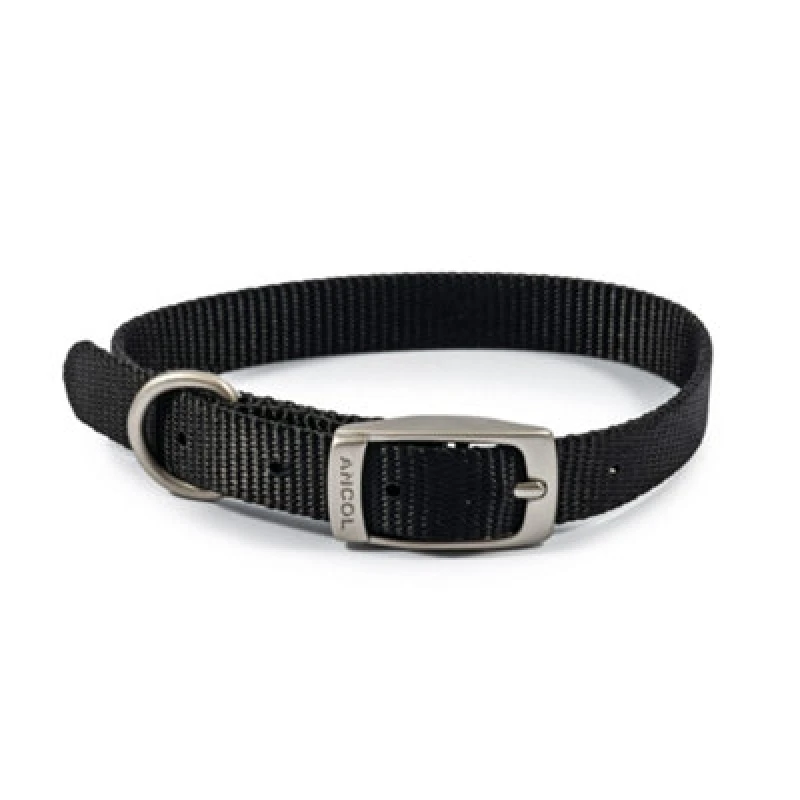 Image of Ancol Viva Weather Proof Lightweight Comfy Buckle Dog Collar Black unisex