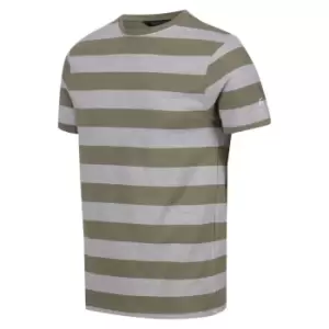 Image of Regatta Ryeden Striped Tshirt - Faun/WhiSnSt