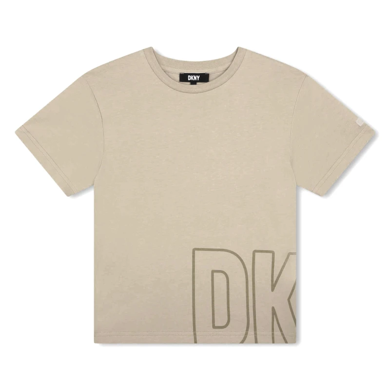 Image of DKNY DK Logo Print T-Shirt Juniors - Grey Grey One Size
