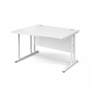 Image of Maestro 25 WL Left Hand Wave Desk 1200mm - White Cantilever Frame whi