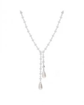 Image of Jon Richard Silver Floral Pearl Necklace