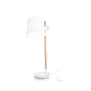 Image of Axel Table Lamp With Round Tapered Shade White
