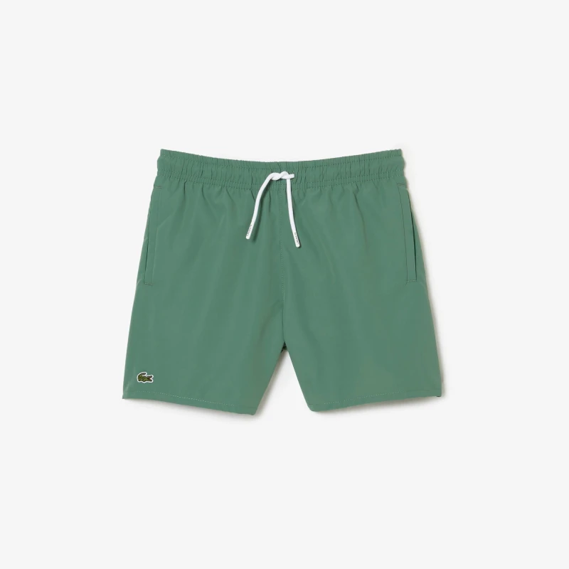 Image of Lacoste Quick-Dry Solid Swim Shorts - Green Green 4 - 5 Years