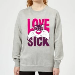 Image of Looney Tunes Love Sick Sylvester Womens Sweatshirt - Grey - S