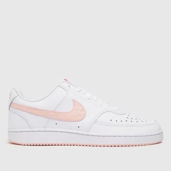 Image of Nike White & Pink Court Vision Low V Day Trainers