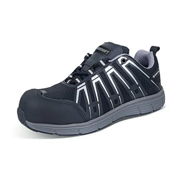 Image of Beeswift Beeswift Non Metallic S3 Lace Up Water Resistant Trainer 1 Pair Black/Grey 13 CF2613