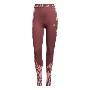 Image of adidas Techfit Fierce Long Tights Womens - Red