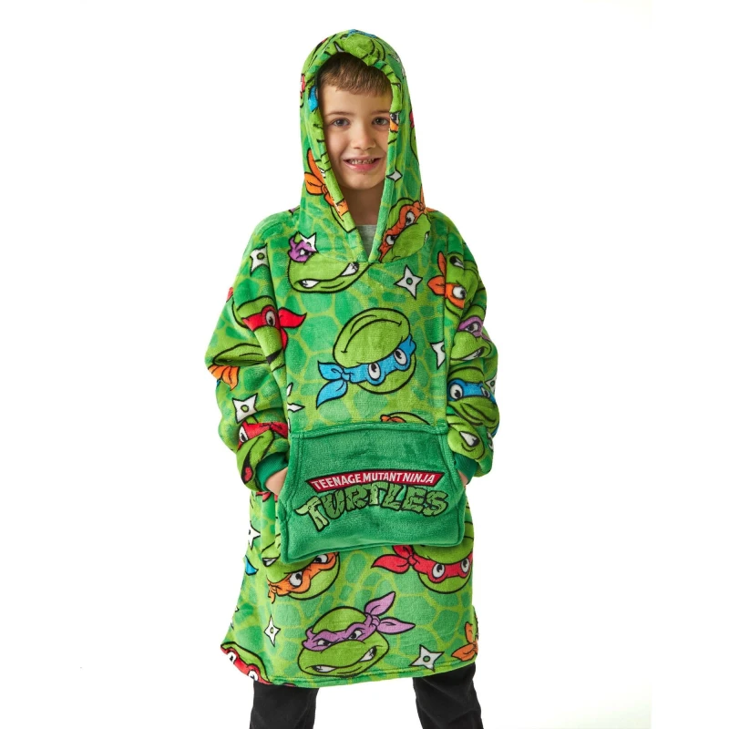 Image of Teenage Mutant Ninja Turtles Blanket Hoodie Green male