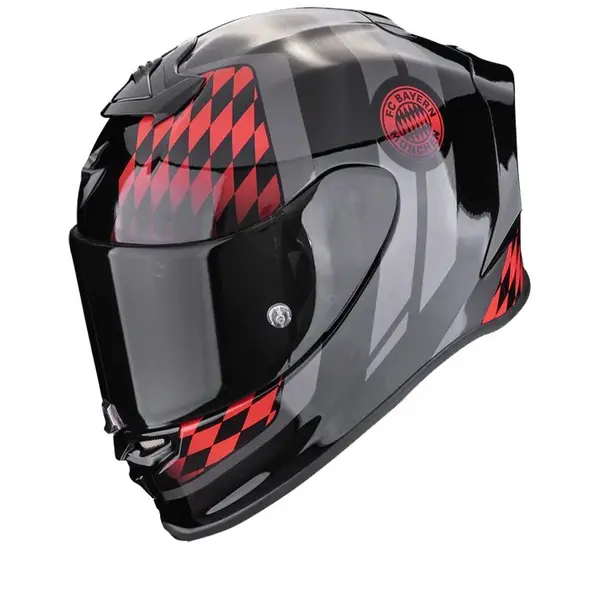 Image of Scorpion EXO-R1 Evo Air FC Bayern Black Red Full Face Helmet Size 2XL