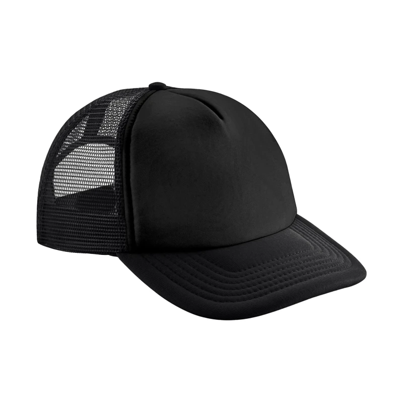 Image of Beechfield Vintage Snapback Trucker Cap in Black Unisex One Size