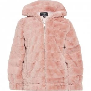 Image of Bardot Stripe Fur Jacket - Blush