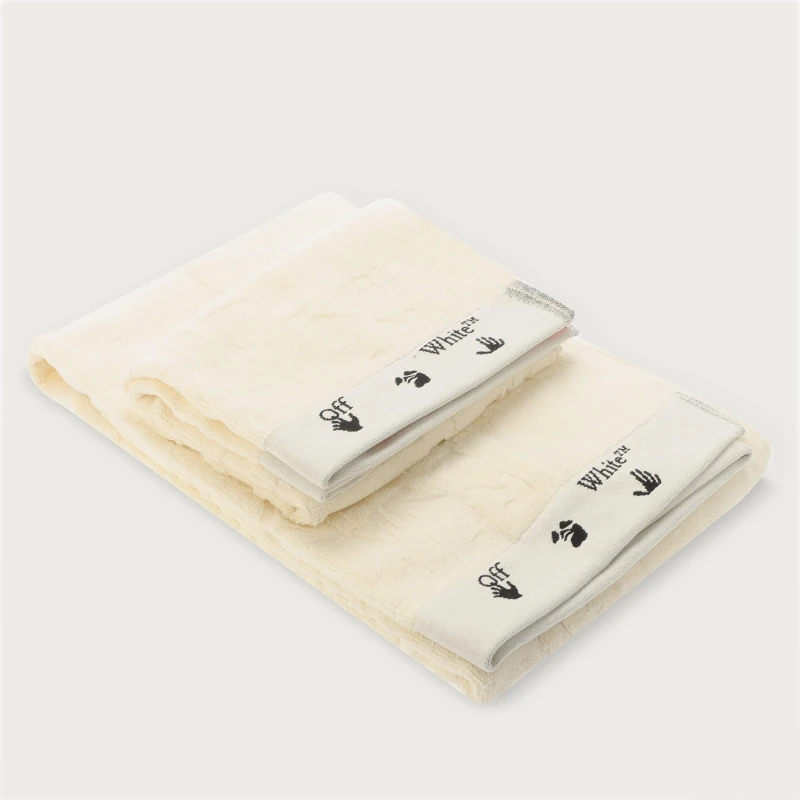 Image of Off White Monogram Towel Creme No Color unisex One Size