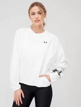 Image of Under Armour Woven Graphic Crew - White/Black, Size S, Women